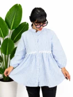 شومیز لنین راه راه گیپوری کد 1150-1 - Image 6