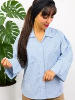 شومیز لنین راه راه ترک سه جاف برعکس کد 1202-1 - Image 7