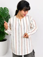 شومیز لنین دو رنگ راه راه کد 53-8 - Image 4