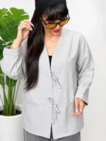شومیز کرسپو زیپی کتی دو بندی کد 1129-1 - Image 6